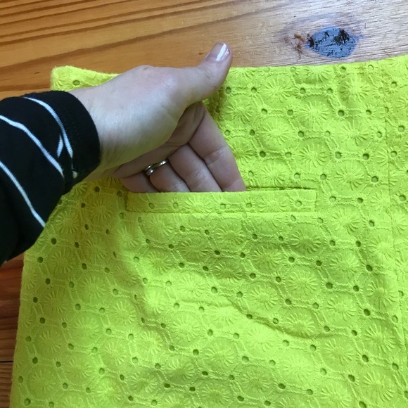 Ann Taylor Green Yellow Eyelet Shorts, EUC, 4 - Picture 9 of 10